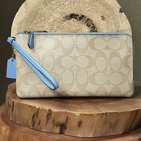 *HTF Color/Like-New* COACH Large Double Zip Wallet In Signature Canvas - Picture 1 of 14